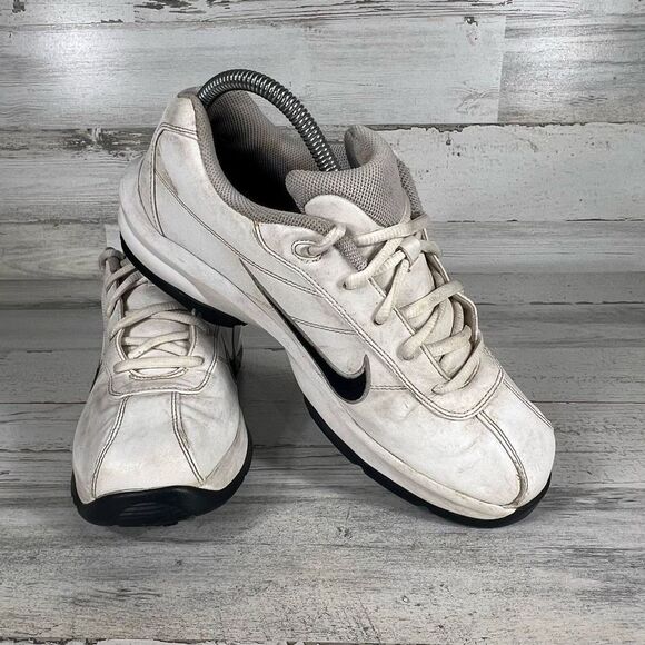 Nike Youth Golf Shoes 311621-101 Lace Up Black White Size 6 - Picture 6 of 9